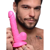 6.5" Dildo with Balls - Pink